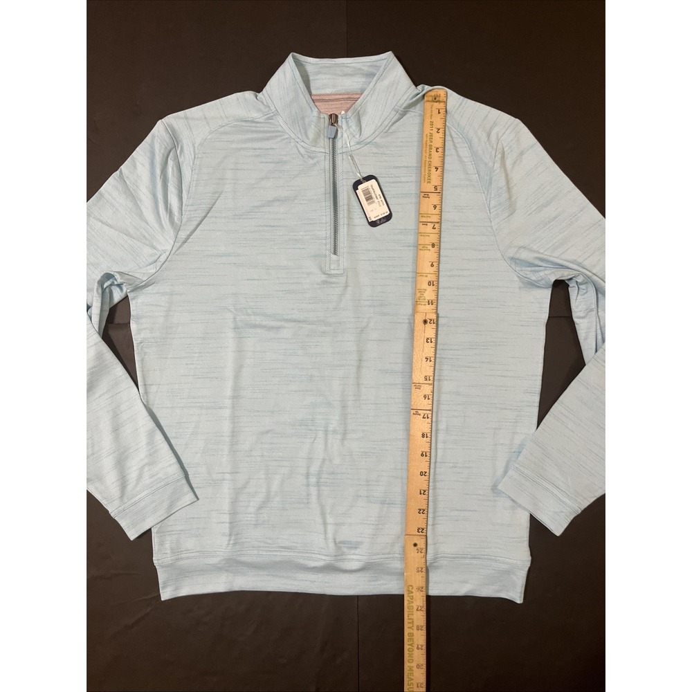 Johnnie-O Apex 1/4 Zip Active Pullover Mens Medium Baja Blue Heather NWT $148 - Picture 10 of 11